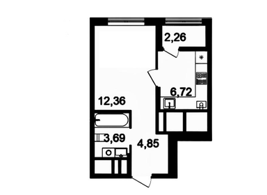 29,7 м², 1-комнатная квартира 2 986 860 ₽ - изображение 1