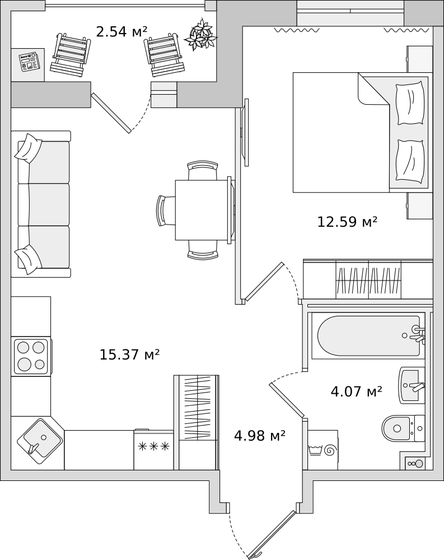 39,7 м², 1-комнатная квартира 5 667 539 ₽ - изображение 22