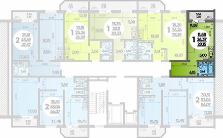 40 м², 1-комнатная квартира 3 734 000 ₽ - изображение 68