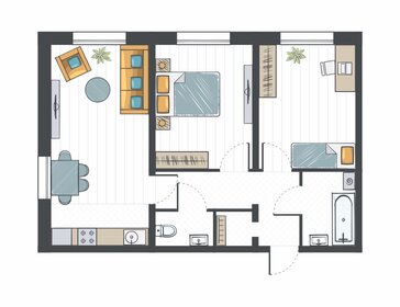 Квартира 59,6 м², 3-комнатная - изображение 1