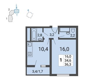 39,9 м², 1-комнатная квартира 9 824 440 ₽ - изображение 26