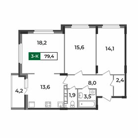Квартира 79,4 м², 3-комнатная - изображение 1