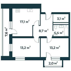 Квартира 65,3 м², 2-комнатная - изображение 1