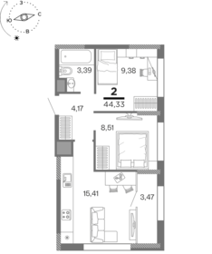 69,5 м², 2-комнатная квартира 5 100 000 ₽ - изображение 37