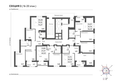 42 м², 1-комнатная квартира 5 050 000 ₽ - изображение 54