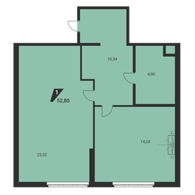 Квартира 52,8 м², 1-комнатная - изображение 2