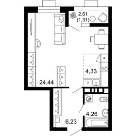 41,7 м², 1-комнатная квартира 8 686 112 ₽ - изображение 22