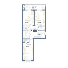 Квартира 82,3 м², 2-комнатная - изображение 2