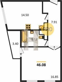 Квартира 46,1 м², 1-комнатная - изображение 4