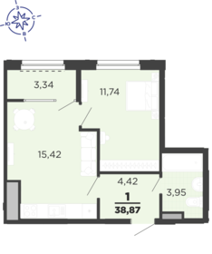 30,4 м², 1-комнатная квартира 4 300 000 ₽ - изображение 118