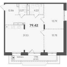 Квартира 79,4 м², 2-комнатная - изображение 3