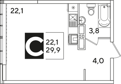 29,9 м², квартира-студия 5 032 170 ₽ - изображение 17