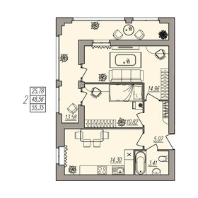 55,4 м², 2-комнатная квартира 7 084 800 ₽ - изображение 11