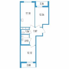 Квартира 57,5 м², 2-комнатная - изображение 1