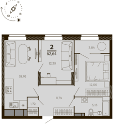 65 м², 2-комнатная квартира 8 150 000 ₽ - изображение 75