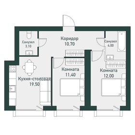 Квартира 57,3 м², 2-комнатная - изображение 1