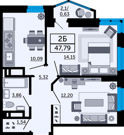 51 м², 2-комнатная квартира 8 350 000 ₽ - изображение 82