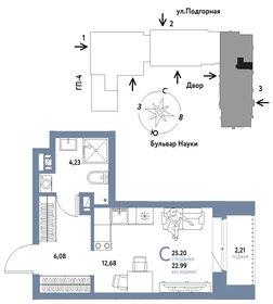 Квартира 25,2 м², студия - изображение 1