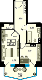 30 м², 1-комнатная квартира 3 900 000 ₽ - изображение 134