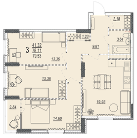 79,5 м², 3-комнатная квартира 7 316 760 ₽ - изображение 18