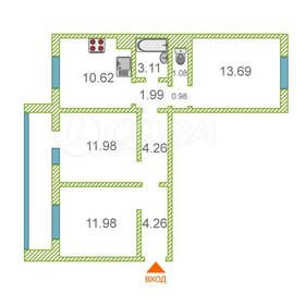 Квартира 64 м², 3-комнатная - изображение 1