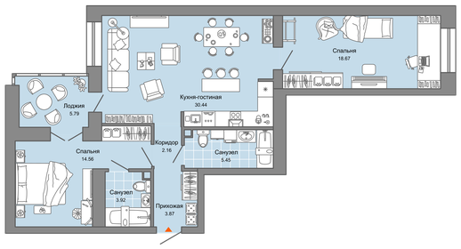 Квартира 82 м², 3-комнатная - изображение 1