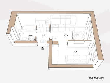 25,1 м², 1-комнатная квартира 5 290 000 ₽ - изображение 17