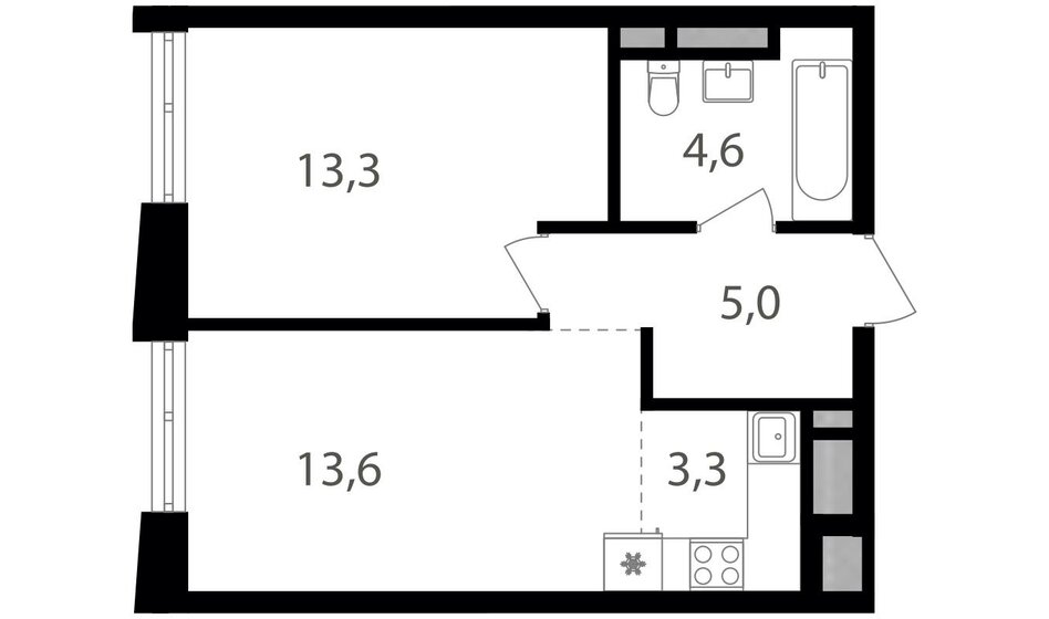 39,8 м², 2-комнатная квартира 14 503 120 ₽ - изображение 1
