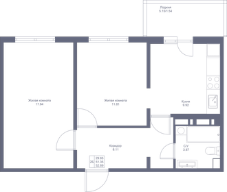 53,3 м², 2-комнатная квартира 7 200 000 ₽ - изображение 32