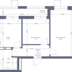 Квартира 61,1 м², 2-комнатная - изображение 2