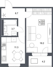 43 м², 1-комнатная квартира 4 067 800 ₽ - изображение 24