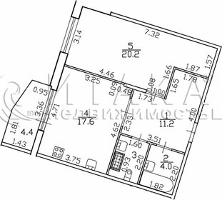 Квартира 57,3 м², 1-комнатная - изображение 1