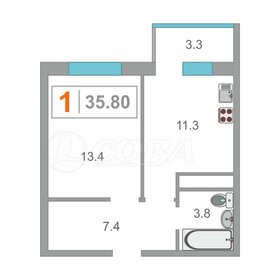 Квартира 35,8 м², 1-комнатная - изображение 1