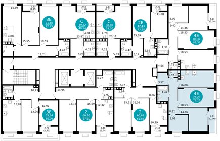 70 м², 3-комнатная квартира 12 500 000 ₽ - изображение 64