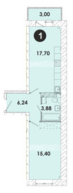 Квартира 46 м², 1-комнатная - изображение 1