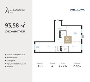 Квартира 93,6 м², 2-комнатная - изображение 1