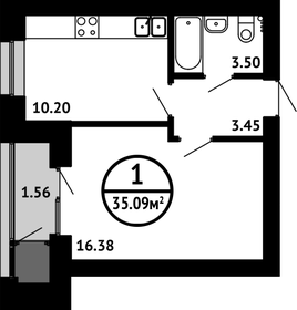 34,6 м², 1-комнатная квартира 5 193 000 ₽ - изображение 34