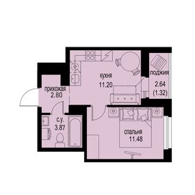 Квартира 30,7 м², 1-комнатная - изображение 1