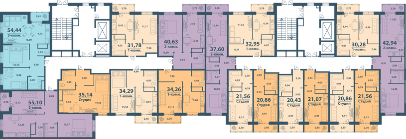 39,5 м², 1-комнатная квартира 6 706 500 ₽ - изображение 80