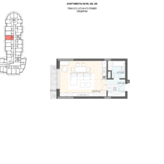 Квартира 42,4 м², студия - изображение 3