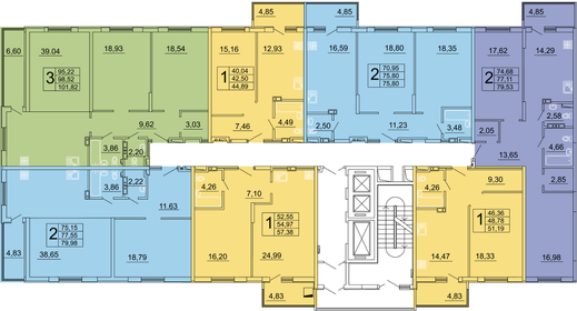 57,4 м², 1-комнатная квартира 7 750 000 ₽ - изображение 11