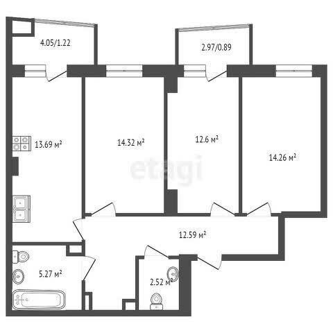 77,4 м², 3-комнатная квартира 9 100 000 ₽ - изображение 7