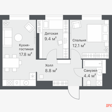 Квартира 52,5 м², 2-комнатная - изображение 4