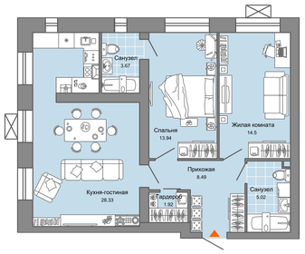 Квартира 76 м², 3-комнатная - изображение 1