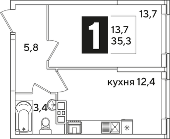 36,9 м², 1-комнатная квартира 5 311 976 ₽ - изображение 18