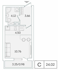24,2 м², квартира-студия 4 190 000 ₽ - изображение 86