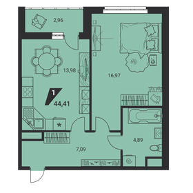 42,6 м², 1-комнатная квартира 6 723 924 ₽ - изображение 43