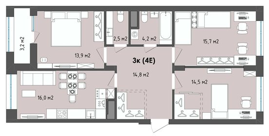 83,2 м², 3-комнатная квартира 9 662 848 ₽ - изображение 16