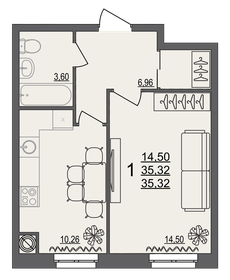 39,5 м², 1-комнатная квартира 3 450 000 ₽ - изображение 79