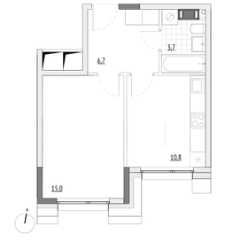 36,2 м², 1-комнатные апартаменты 6 588 400 ₽ - изображение 12